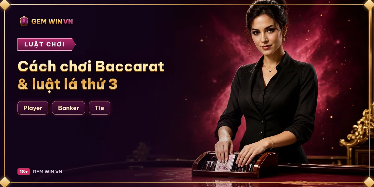 Banner Cách chơi Baccarat & luật lá thứ 3 – GEM WIN VN