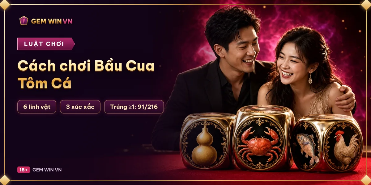 Banner Cách chơi Bầu Cua Tôm Cá – GEM WIN VN