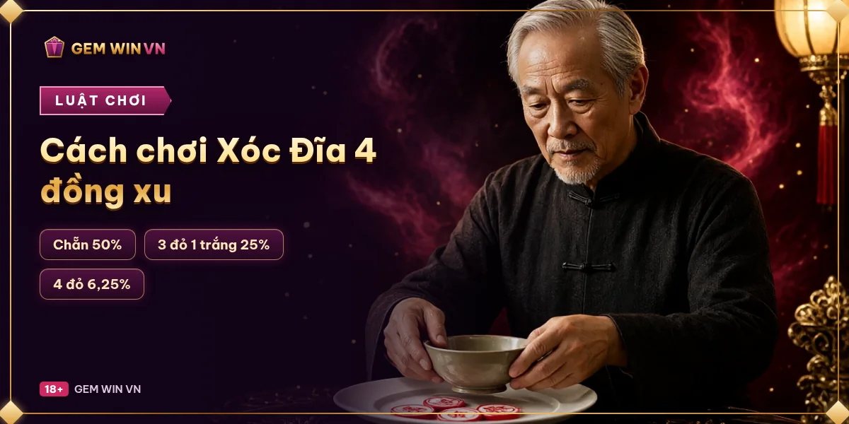 Banner Cách chơi Xóc Đĩa 4 đồng xu – GEM WIN VN